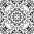 Coloring book pages. Mandala. Indian antistress medallion. Abstract islamic flower, arabic henna design, yoga symbol.