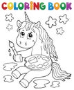 Coloring book painting unicorn theme 1