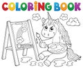 Coloring book painting unicorn theme 2