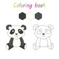 Coloring book panda kids layout for game Royalty Free Stock Photo