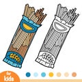 Coloring book, Pasta Spaghetti package