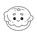 Coloring book, Pattypan squash with a cute face