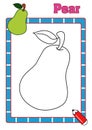 Coloring book, pear Royalty Free Stock Photo