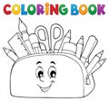 Coloring book pencil case theme 2 Royalty Free Stock Photo