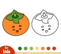 Coloring book, Persimmon with a cute face