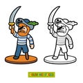 Coloring book, Pirate Royalty Free Stock Photo