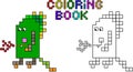 Coloring book pixel monster third
