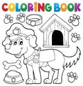 Coloring book with police dog