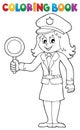 Coloring book policewoman image 1