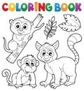 Coloring book primates and monkey Royalty Free Stock Photo