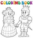Coloring book princess and prince Royalty Free Stock Photo