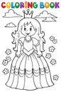 Coloring book princess theme 3 Royalty Free Stock Photo