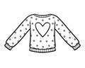 Coloring book, Pullover with a heart sign Royalty Free Stock Photo