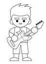 Coloring book, Punk rock guitarist Royalty Free Stock Photo