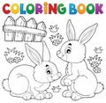 Coloring book rabbit topic 1