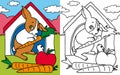 Coloring book rabbits