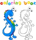 Coloring book rainbow dragon-monster