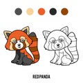 Coloring book, Red panda Royalty Free Stock Photo