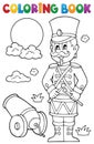 Coloring book retro soldier