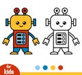 Coloring book, Robot Royalty Free Stock Photo