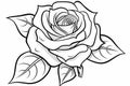 Coloring book rose plant. Generate Ai Royalty Free Stock Photo