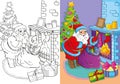 Coloring Book Of Santa Claus Gets Gifts