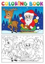 Coloring book Santa Claus topic 7 Royalty Free Stock Photo