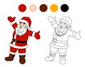 Coloring Book: Santa Clause. Christmas Theme for Children Royalty Free Stock Photo