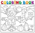 Coloring book scarecrow topic 2 Royalty Free Stock Photo