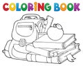 Coloring book school equipment 1