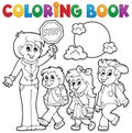 Coloring book school kids theme 1 Royalty Free Stock Photo