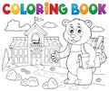 Coloring book school panda theme 2 Royalty Free Stock Photo