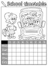 Coloring book school timetable 7