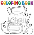 Coloring book schoolbag theme 1