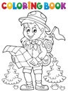 Coloring book scout girl theme 2