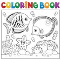 Coloring book sea life theme 5 Royalty Free Stock Photo