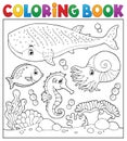 Coloring book sea life theme 2 Royalty Free Stock Photo