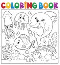 Coloring book sea life theme 7