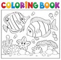 Coloring book sea life theme 4 Royalty Free Stock Photo