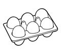 Coloring book, Six chicken eggs Royalty Free Stock Photo