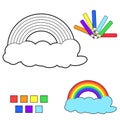 Coloring book sketch:rainbow Royalty Free Stock Photo