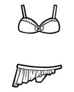 Coloring book, Skirted bikini Royalty Free Stock Photo