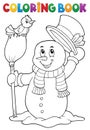 Coloring book snowman topic 4