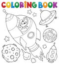 Coloring book space topic collection 1 Royalty Free Stock Photo