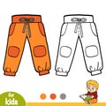 Coloring book, Sport pants Royalty Free Stock Photo