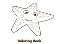Coloring book starfish fish cartoon vector