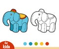 Coloring book, Stuffed toy Elephant Royalty Free Stock Photo