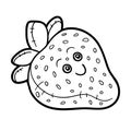 Coloring book, Stuffed toy Strawberry Royalty Free Stock Photo