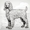 Coloring Book Style: Irish Setter With Bobbed Tail And Distinct Markings Royalty Free Stock Photo