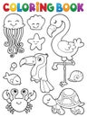 Coloring book summer animals theme set 1